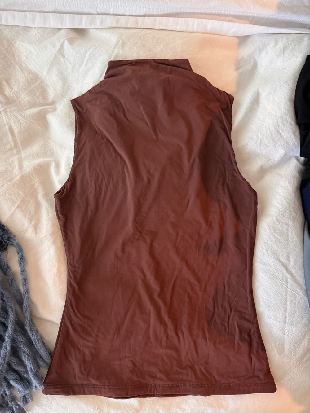 Sleeveless Mock Neck Women's Top - Brown